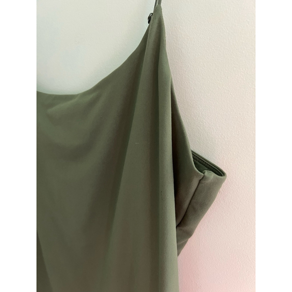 Nuuds Cami Bodysuit XXL Olive Green Spaghetti Strap Adjustable Minimalist - Picture 3 of 12